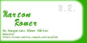 marton romer business card